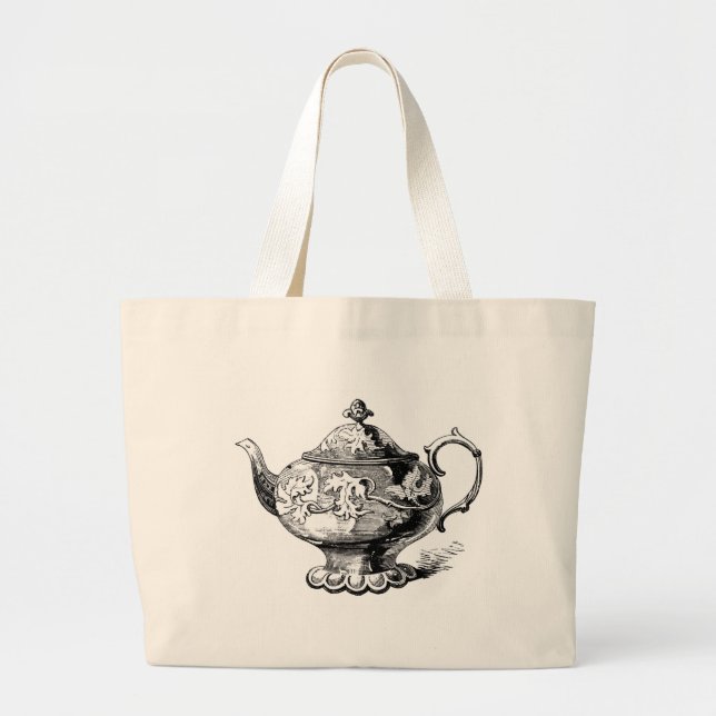 Bolso De Tela Gigante Fancy Victorian Teapot Totebag (Frente)