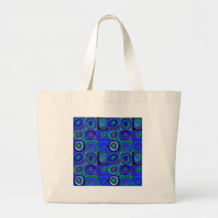 Bolso De Tela Gigante Farbstudie Quadrate Cuadrados Círculos Azules