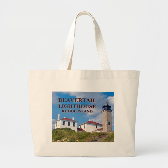 Bolso De Tela Gigante Faro Beavertail, Rhode Island Tote Bag (Frente)