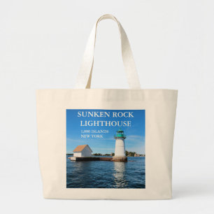 Bolso De Tela Gigante Faro de Rock Sunken, Nueva York