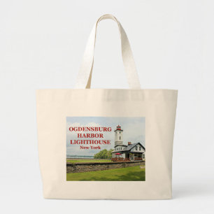 Bolso De Tela Gigante Faro del puerto de Ogdensburg, Nueva York