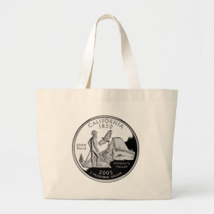 Bolso De Tela Gigante Faux California State Quarter Yosemite Valley Muir