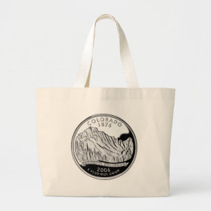 Bolso De Tela Gigante Faux Colorado State Quarter Rocky Mountains Trees