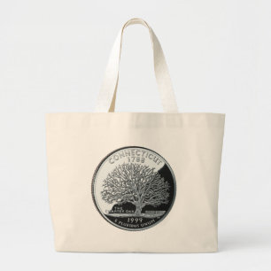 Bolso De Tela Gigante Faux Connecticut State Quarter Charter Oak Tree