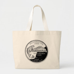Bolso De Tela Gigante Faux Washington State Quarter