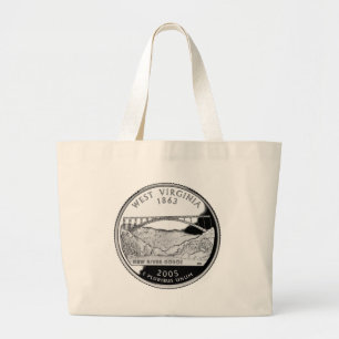 Bolso De Tela Gigante Faux West Virginia State Quarter