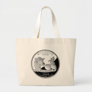 Bolso De Tela Gigante Faux Wisconsin State Quarter Cow Cheese Corn Farm