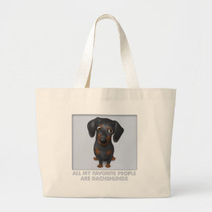 Bolso De Tela Gigante Favorito del Dachshund (negro y moreno)