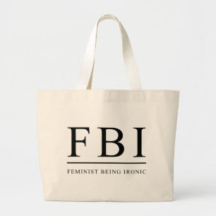 Bolso De Tela Gigante FBI   Feminista Siendo Irónico Gracioso