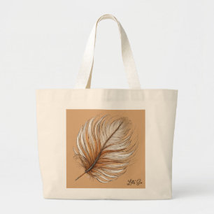 Bolso De Tela Gigante "Feather Elegance Tote Bag"