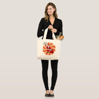 Bolso De Tela Gigante Felices fiestas con Santa