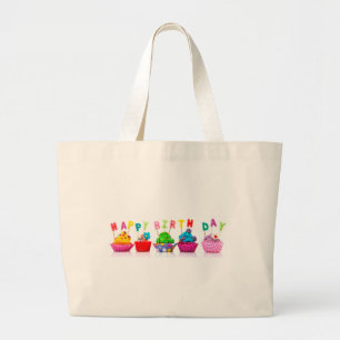 Bolso De Tela Gigante Felices pasteles de cumpleaños