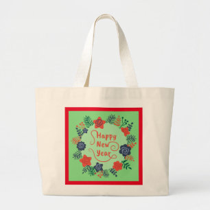 BOLSO DE TELA GIGANTE FELIZ AÑO NUEVO
