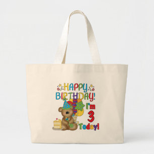Bolso De Tela Gigante Feliz cumpleaños Teddy Bear 3 camisetas y regalos