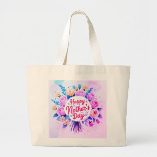 Bolso De Tela Gigante Feliz día de la madre, único en estilo