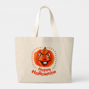 Bolso De Tela Gigante 🎃 Feliz Halloween - Calabaza divertida, asustada