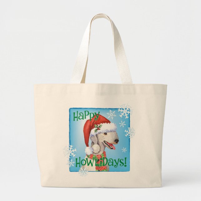 Bolso De Tela Gigante Feliz Howlidays Bedlington Terrier Big Tote Bag (Frente)
