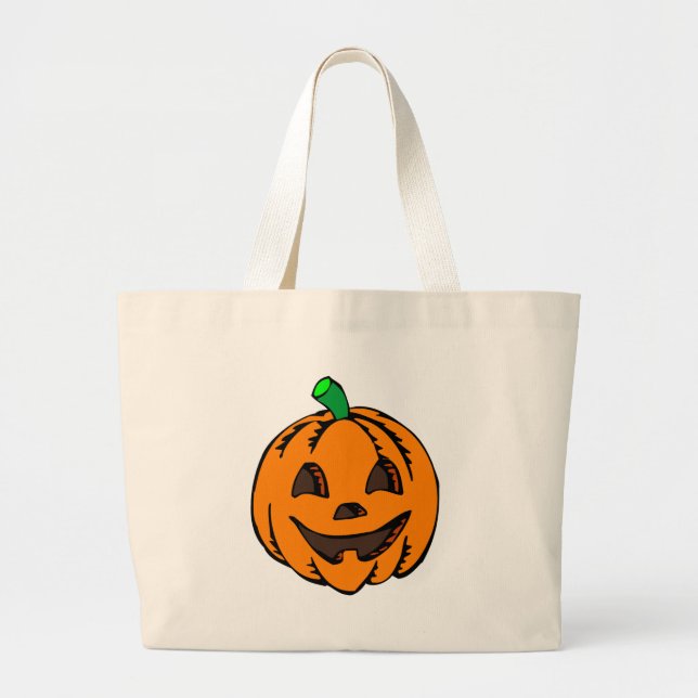 Bolso De Tela Gigante Feliz Jack O Lantern (Frente)