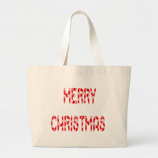 Bolso De Tela Gigante Feliz Navidad Candy Cane Font