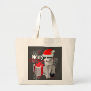 Bolso De Tela Gigante Feliz Navidad Cat y Pack