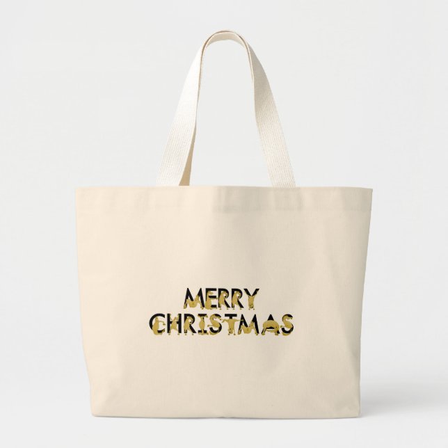 Bolso De Tela Gigante Feliz Navidad escrita en pontones flexibles (Frente)