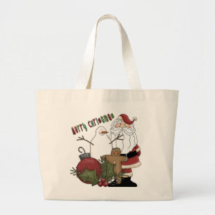 Bolso De Tela Gigante Feliz Navidad Santa