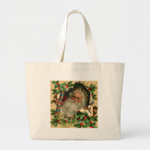 Bolso De Tela Gigante Feliz Navidad Santa Claus Clásico antiguo