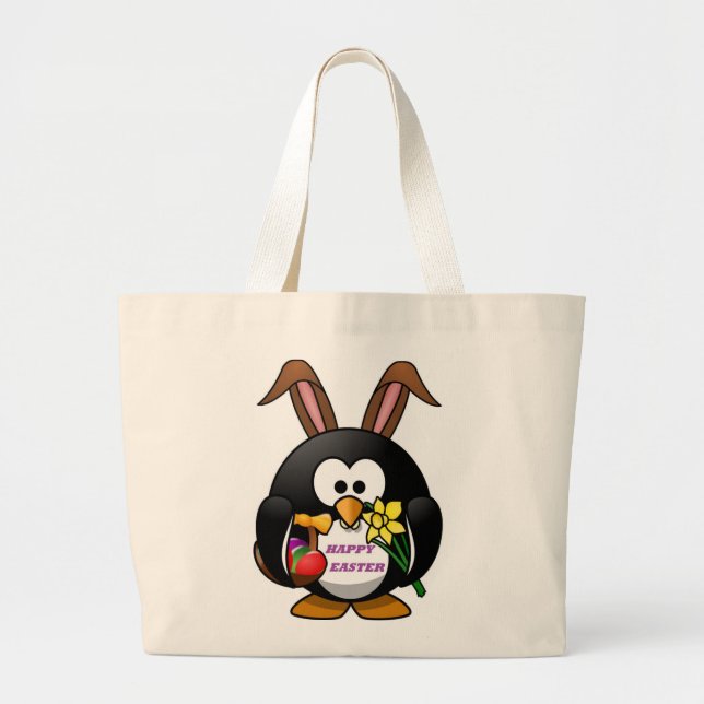 BOLSO DE TELA GIGANTE "FELIZ ORIENTAL" PENGUIN BUNNY (Frente)