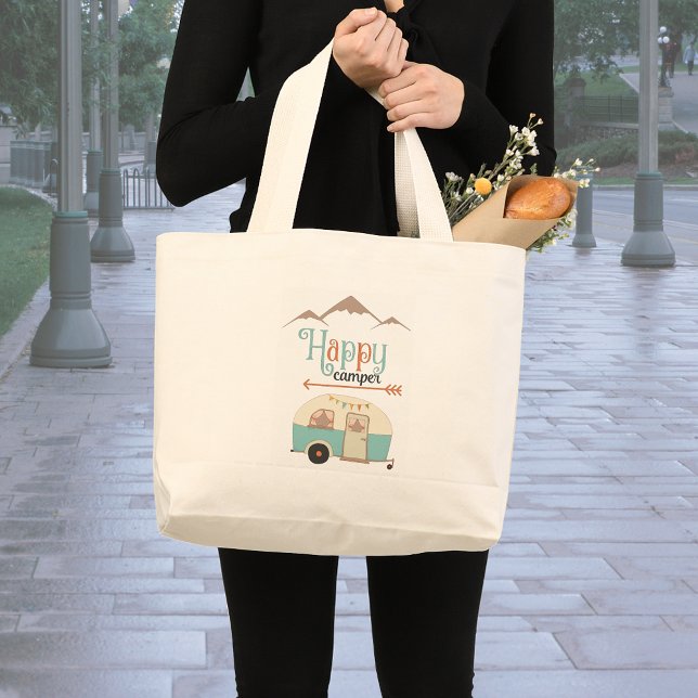 Bolso De Tela Gigante FELIZ RV CAMPER Cute Retro (Subido por el creador)