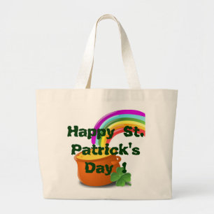 BOLSO DE TELA GIGANTE "FELIZ SAN. EL DÍA DE PATRICK" POT OF GOLD