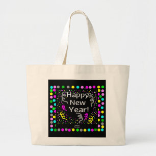 Bolso De Tela Gigante Feliz Tote Jumbo de Saludos de Año Nuevo