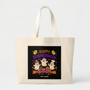 Bolso De Tela Gigante Feliz verano entre Halloween Fantasma de verano