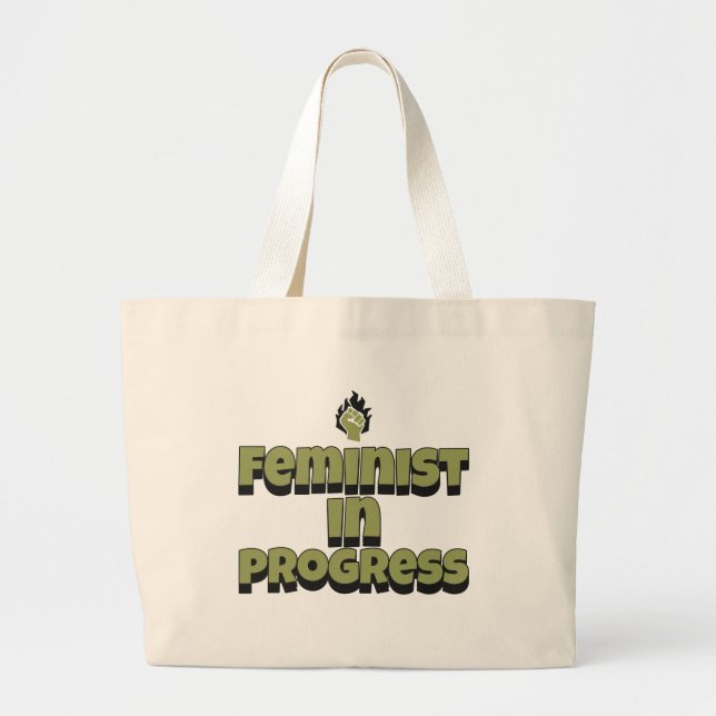 Bolso De Tela Gigante Feminista en Progreso (Frente)
