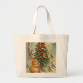 Bolso De Tela Gigante Festive woodland bunny christmas cute holiday 