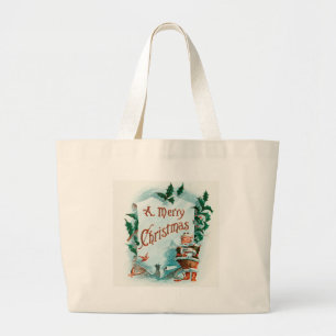 Bolso De Tela Gigante Festividad Retro Vintage Navidad Guay Santa Saludo