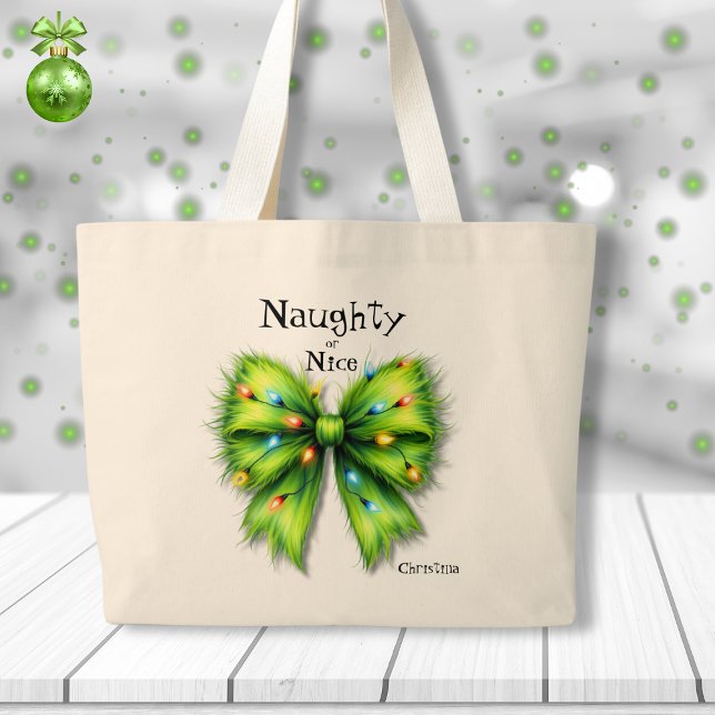 Bolso De Tela Gigante Festividad Verde Festiva Bow-Lights traviesa o agr (Subido por el creador)