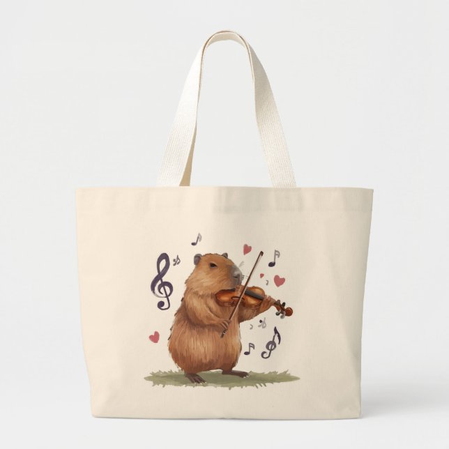 Bolso De Tela Gigante fiddler capybara (Frente)