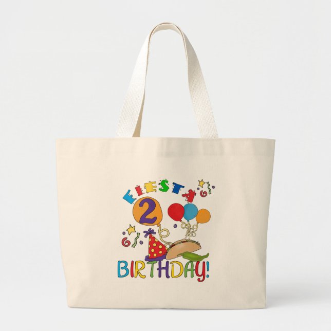 Bolso De Tela Gigante Fiesta 2º cumpleaños T camisetas y regalos (Frente)