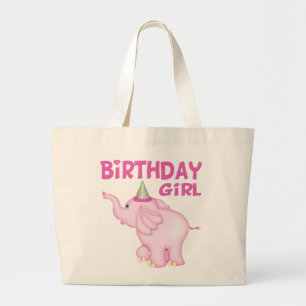 Bolso De Tela Gigante Fiesta de cumpleaños del elefante chica