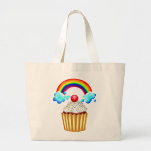 Bolso De Tela Gigante Fiesta de tortas con arcoiris y salpicaduras