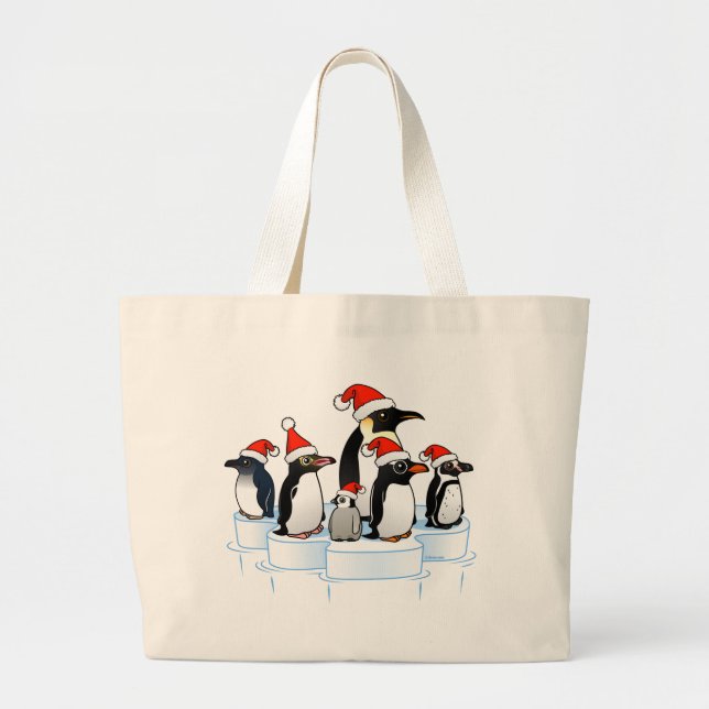Bolso De Tela Gigante Fiesta Penguin navidades (Frente)