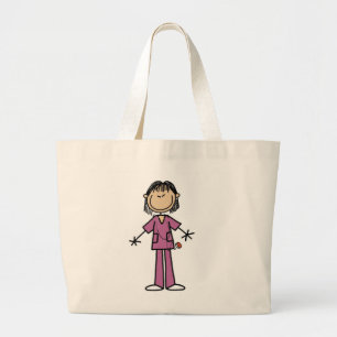 Bolso De Tela Gigante Figura femenina asiática enfermera del palillo