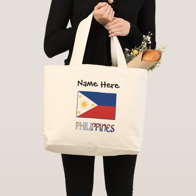 Bolso De Tela Gigante Filipinas y la bandera filipina personalizada (Anverso (producto))