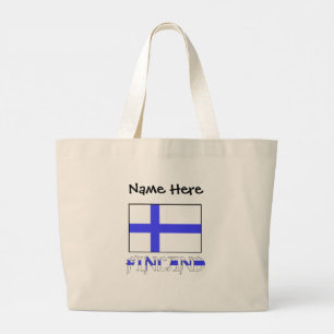 Bolso De Tela Gigante Finlandia y Bandera Finlandesa Personalizadas 