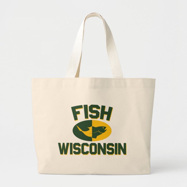 Bolso De Tela Gigante Fish Wisconsin (Frente)