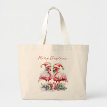 Flamencos rosados de Feliz Navidad
