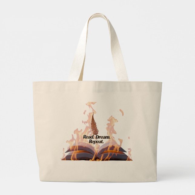 Bolso De Tela Gigante Flaming Book Jumbo Tote Bag - Read Dream Repeat  (Reverso)