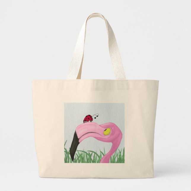 Bolso De Tela Gigante Flamingo rosa bonito (Frente)