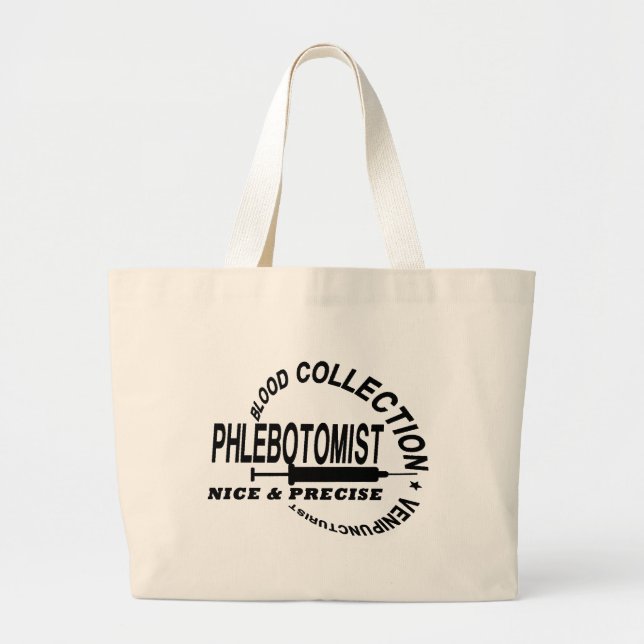 BOLSO DE TELA GIGANTE FLEBOTOMISTA - AGRADABLE Y PRECISA - (Frente)