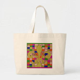Bolso De Tela Gigante Fleur De Lis